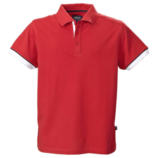 Dirran Button Mens Cotton Polos Red